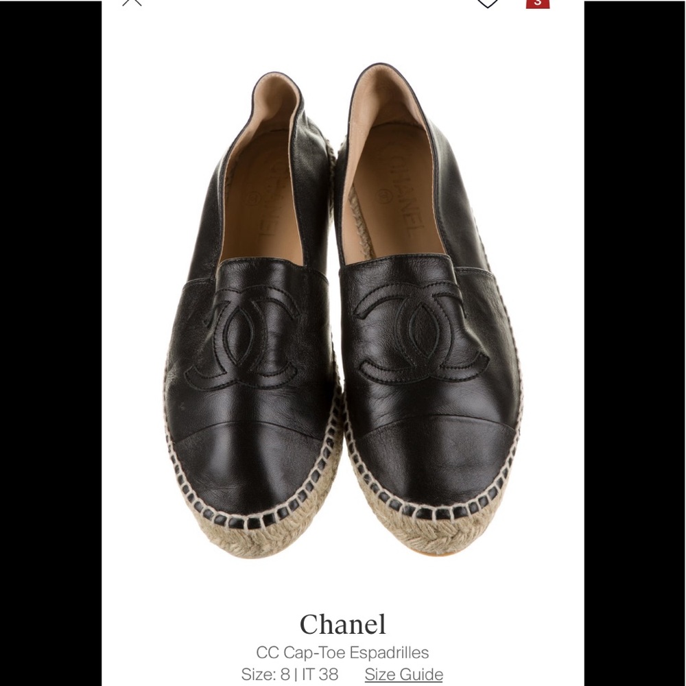 Authentic Chanel espadrilles box included size 38